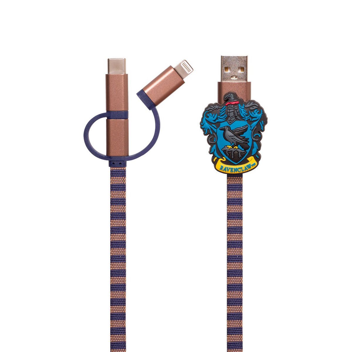 Harry Potter - Ravenclaw 3in1-Ladekabel Scarf-Cable (Lightning/Micro/USB-C)
