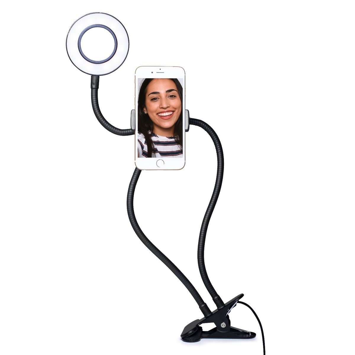 Vlogging Light - LED Selfie Ring Light with Smartphone Holder