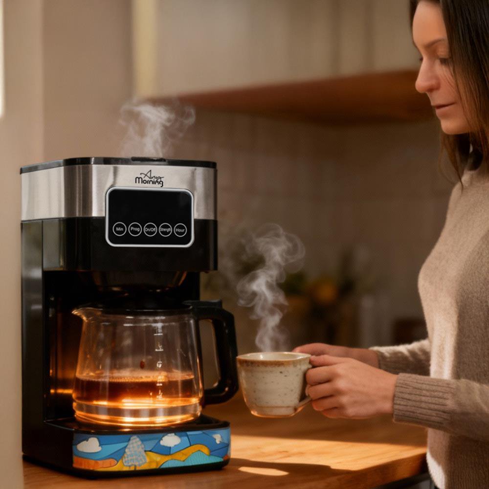 Any Morning SH21615S  Filter Coffee Maker, 10 Cups, 1.5L, Programmable, Touch Screen, Anti-Drip, Strength Control